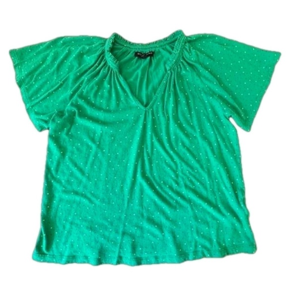 Banana Republic Tops - Banana Republic green v-neck short sleeve top size S